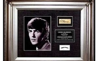 The Beatles George Harrison Hair Lock Photo Signed Art Music Memorabilia