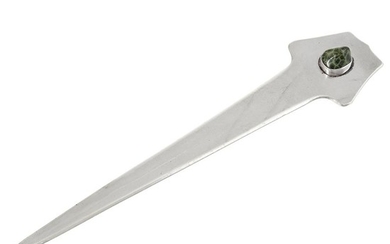 The Kalo Shop letter opener mounted with an applied stone, #8903 1 1/4"w x 5 7/8"l