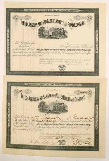 The Los Angeles and San Gabriel Valley Rail Road Co #102456