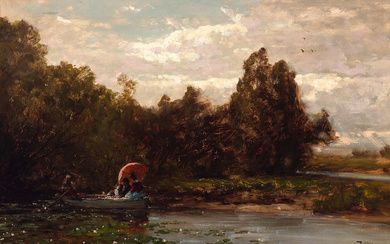 Thomas Hill (1829-1908) Tranquil Afternoon 16 x 23 3/4 in....