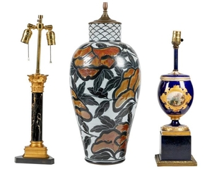 Three Lamps - French Style - Marble - Pottery