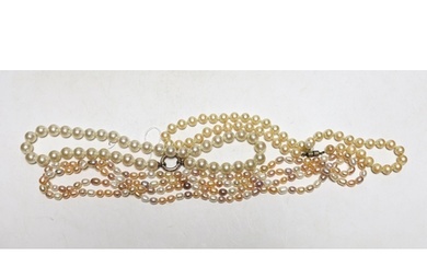 Three assorted single strand cultured South Sea pearl neckla...