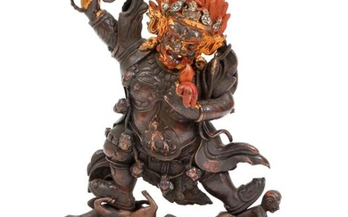 Tibetan Copper Figure Dharmapala Begtse Chen