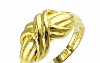 Tiffany TIFFANY&Co. Signature No. 11 Ring K18 YG Yellow Gold 750