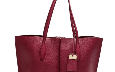 Tod's Burgundy/Berry Grained Leather Tote