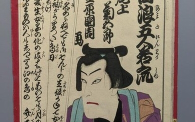 Toyohara Kunichika Japanese Woodblock Print The Actor