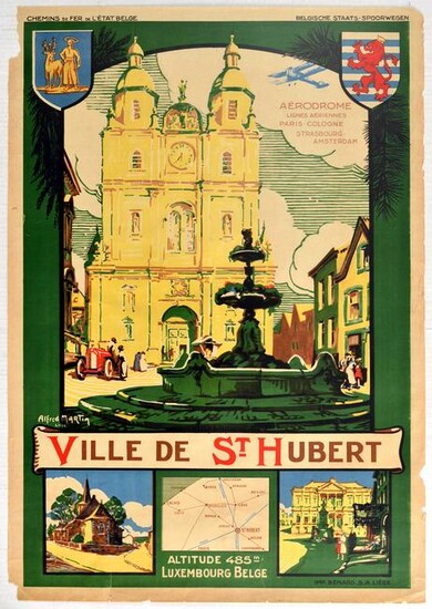 Travel Poster Ville De St Hubert Travel Luxembourg