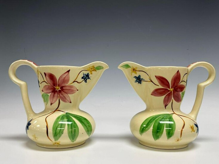 Two (2) Hand Painted American Pottery Guild Pitchers