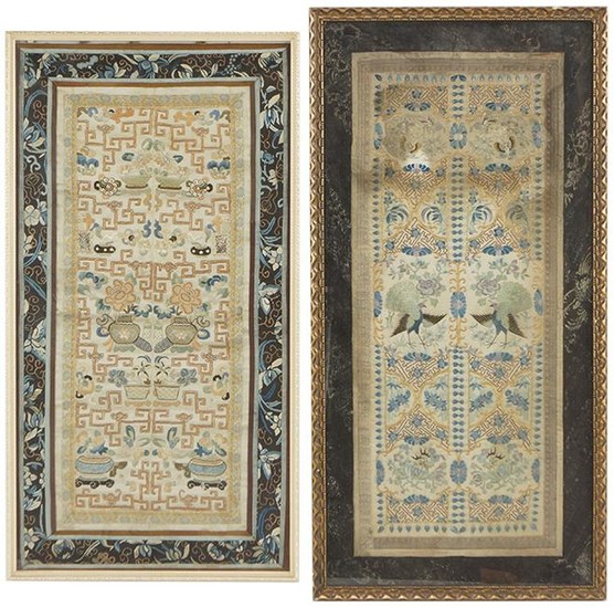 Two Chinese Embroidered Panels.