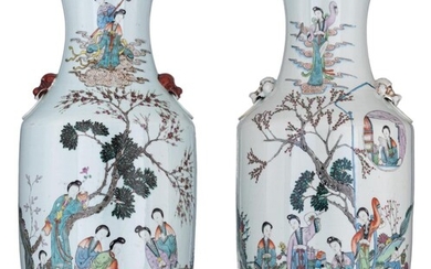 Two Chinese famille rose vases, Republic period, H...