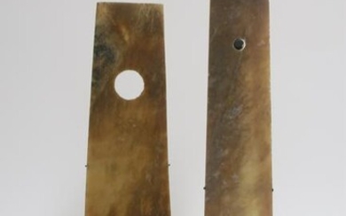 Two Longshan Style Jade Blades