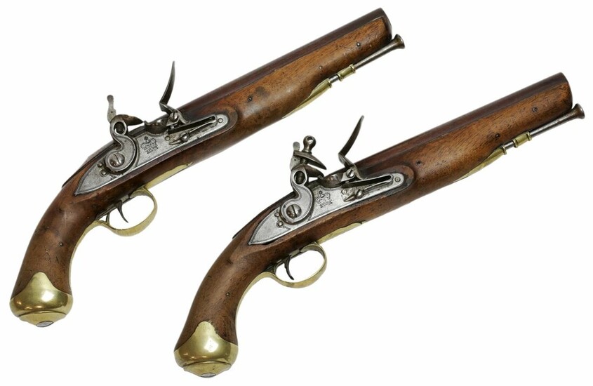 Two Other Rank's flintlock pistols of 'Light Dragoon' type, dating from after c. 1813 and proba...