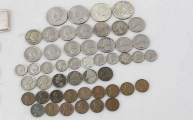 US Coin Lot, Silver Dollars, Silver Bar