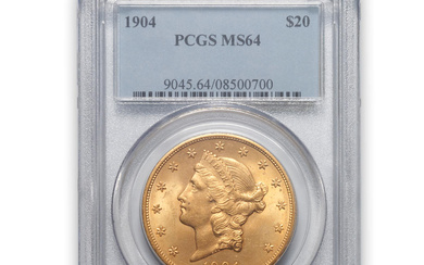 United States 1904-S Liberty Head $20 Double Eagle Gold Coin.
