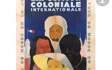 VICTOR JEAN DESMEURES (1895-1978) Exposition coloniale internationale - Le Tour du monde en un jour...