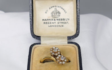 VICTORIAN DIAMOND & PEARL ring.