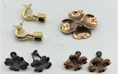 Variety: Coppertone Brooch & Earring, Sterling Earrings