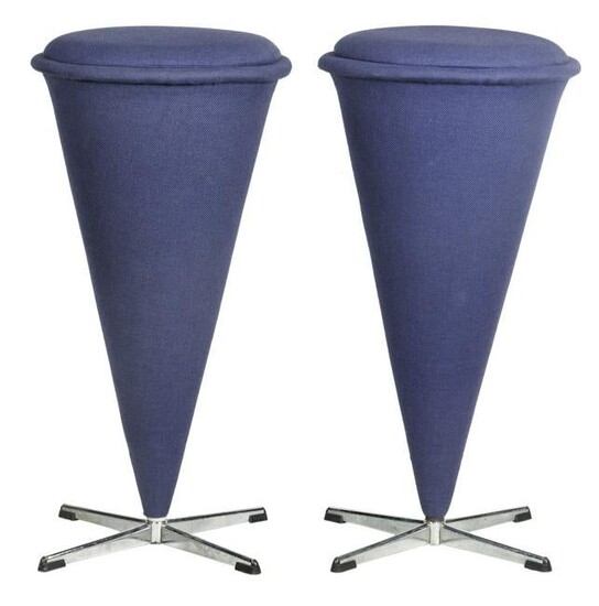 Verner Panton Cone bar stools, pair