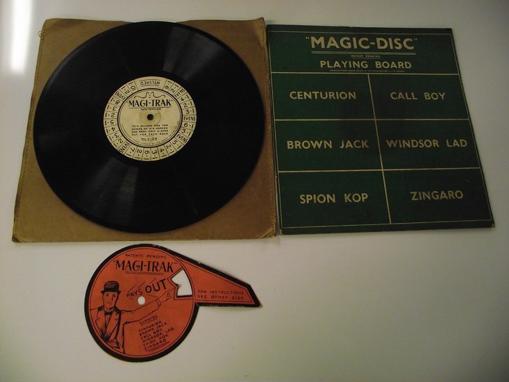 Very rare and unusual Decca Magic disc 78 record horse racin...