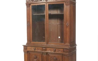 Victorian Renaissance Revival Carved Oak Cabinet, Late 19th Century