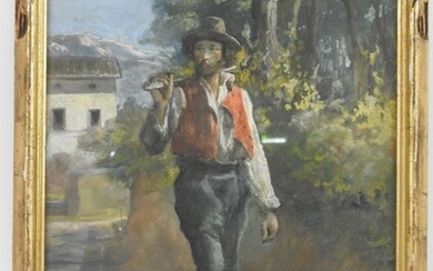 Victoriano CODINA Y LANGLIN (1844-1911) : Paysan. Aquarelle. Signé en bas à droite. 32 x...
