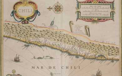 WILLEM JANSZOON BLAEU (1571 / 1638) "Map of Chile"