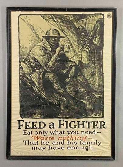 WW1 Wallace Morgan Feed a Fighter Military Poster Print