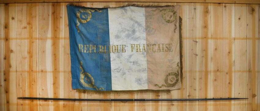 WWI FRENCH REGIMENTAL FLAG & GERMAN CAVALRY