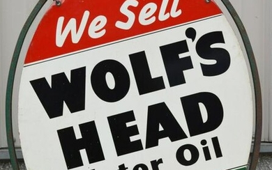 We Sell Wolf's Head Motor Oil Metal Sign