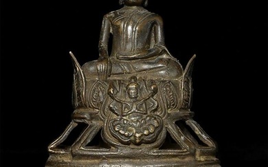 Wonderful 17thC solid-cast Cambodian Bronze Buddha