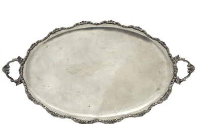 Silver Oval Two Handled Tray.