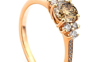0.99 tcw SI1 Diamond Ring - 14 kt. Pink gold - Ring - 0.78 ct Diamond - 0.21 ct Diamonds - No Reserve Price