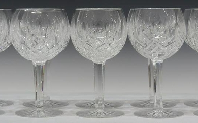 (10) WATERFORD LISMORE CRYSTAL OVERSIZE WINE STEMS
