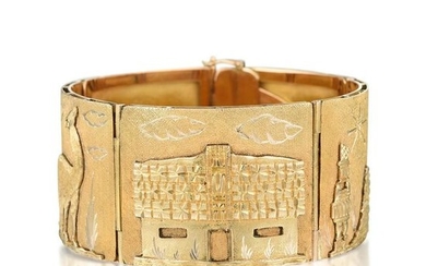 A Gold Panel Bracelet