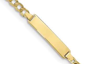 10K Yellow Gold Semi-solid Curb Link ID