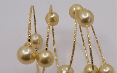 11x12mm Deep Golden South Sea Pearls - 18 kt. Yellow gold - Bracelet