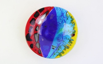 An Art Glass Dish "The Dreaming Shore"By Marc Grunseit ( Dia 16cm)