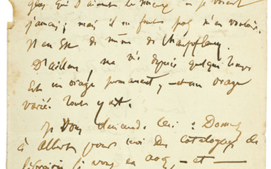 BAUDELAIRE, Charles (1821-1867). Lettre autographe signée à Philoxène Boyer. [Paris : fin juin 1855].