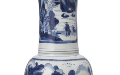 A BLUE AND WHITE 'PHOENIX TAIL' VASE, KANGXI PERIOD (1662-1722)