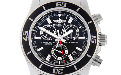 BREITLING - a gentleman's stainless steel SuperOcean chronograph bracelet watch.