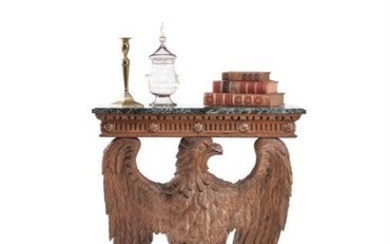 A carved pine pier table