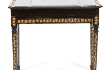A Ceylonese Ebony and Porcupine Quill Console Table