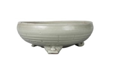 A Chinese grey stoneware Longquan celadon 'Bagua'...