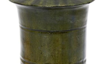 A Chinese terracotta green glazed granary jar,...
