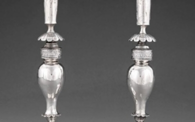 Pair of Continental @.750 Silver Candlesticks