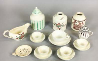 Eighteen Early English Creamware Items