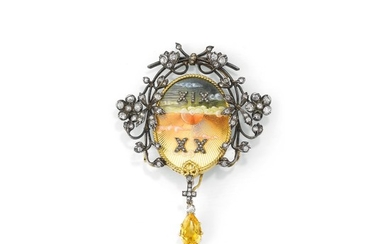 Enamel and diamond brooch/pendant, circa 1899