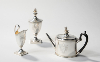 Federal Three-piece Silver Tea Set