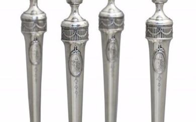 Fine Set of Four Sterling Silver Candlesticks