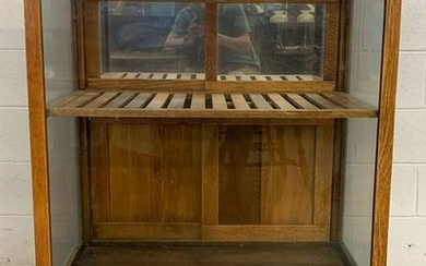 Floor Standing Oak Showcase Cabinet
